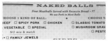 Menu at The Meatball Place Image
