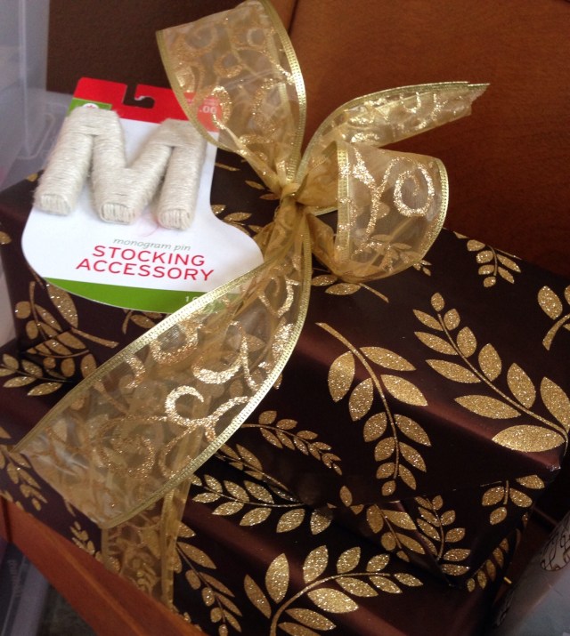 Shiny and glittery and has an extra bow/gift :) This makes me smile and wish I'd taken a more properly staged photo of it!